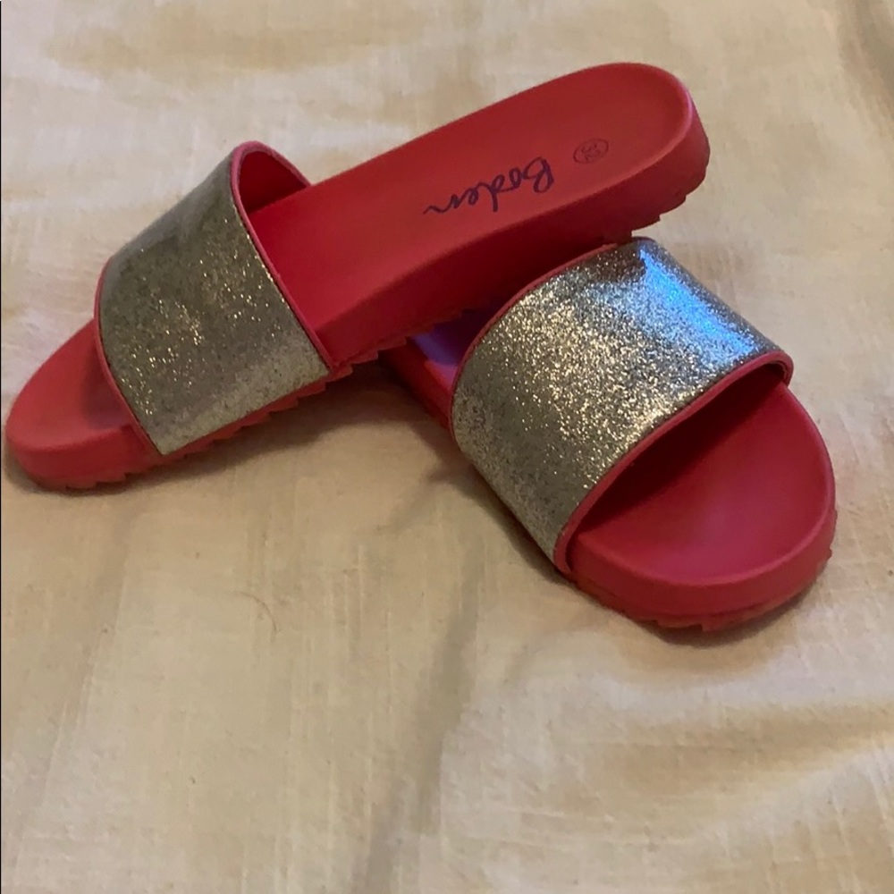 Pink, sparkly Boden slides!